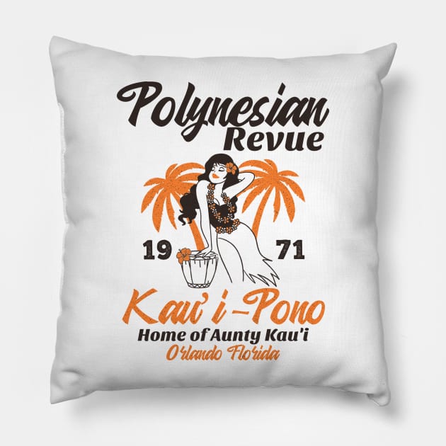 Polynesian Revue Spirit of Aloha Polynesian Resort 1971 Pillow by Joaddo