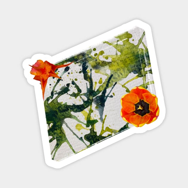 Spring Musings - Orange tulips Magnet by Musings Home Decor