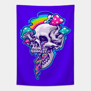 Drippy Shroom Skull Tapestry