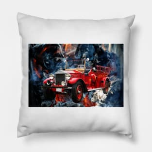 Vintage Fire Engine Pillow