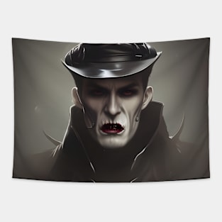 Vampire in Moto Fashion Tapestry