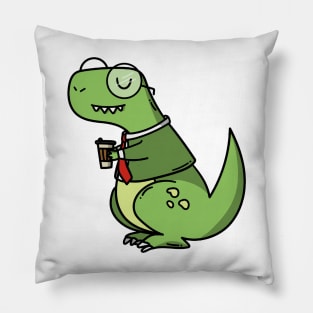 Dino With Coffee Pillow