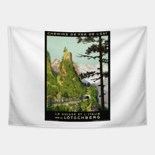 France Vintage Travel Poster Loetschberg Restored 1910 Tapestry