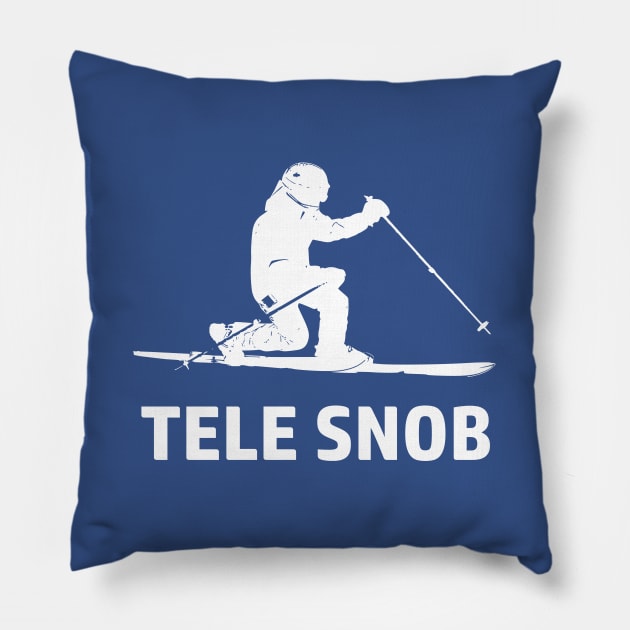 Telemark Skiing Snob Pillow by esskay1000