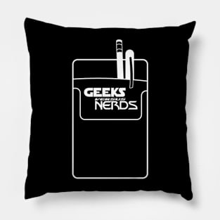 Geeks versus Nerds Logo Pillow