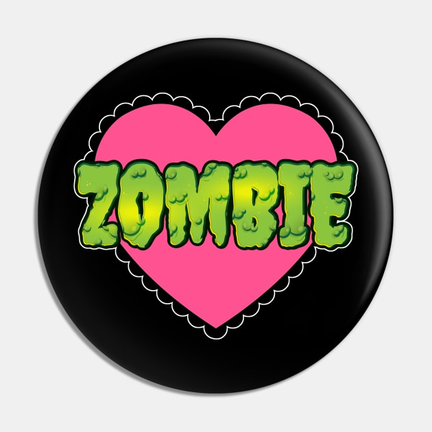 Zombie Heart Pin by Rockadeadly