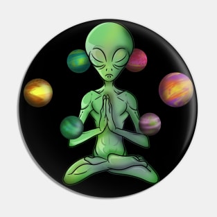 Spiritual Zen meditation Alien Pin