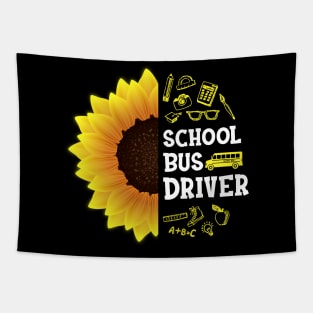 Sunflower School Bus Driver Shirt Teacher Student Kid Back To School Tapestry