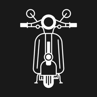 Illustration of stylized black and white scooter (motorcycle) T-Shirt