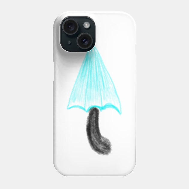 Blue umbrella watercolor art design Phone Case by Artistic_st