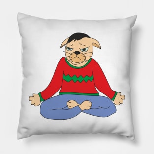 Cat in the lotus position Pillow