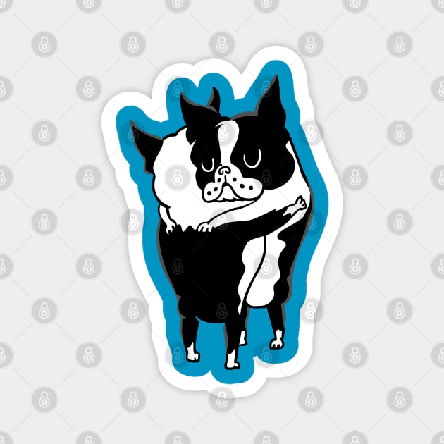 Boston Terrier Hugs Magnet by huebucket