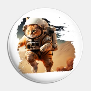 Astronaut cat on mars Pin