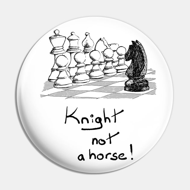 Hand drawn chess - knight Pin by jitkaegressy