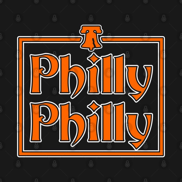 Philly Philly Orange and Black T-shirt by TeeCreations