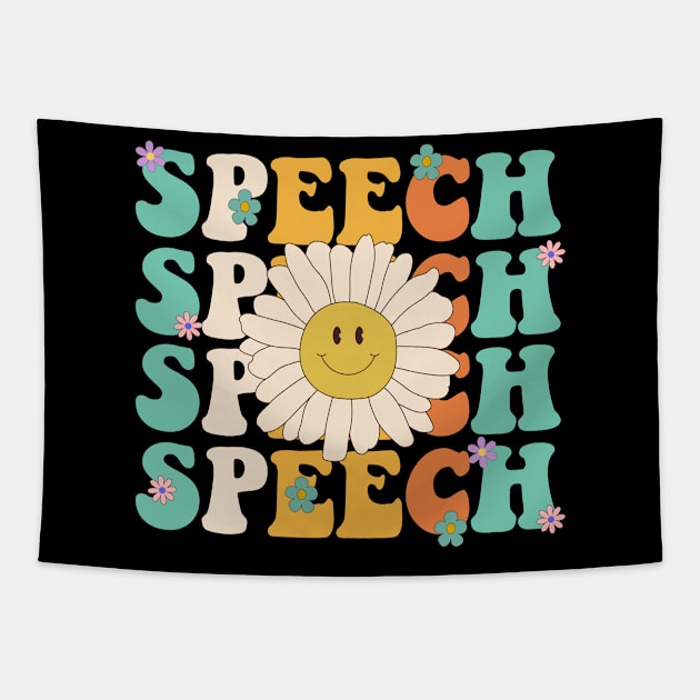 Speech Therapy Retro Speech Language Pathologist Therapist Tapestry by deafcrafts