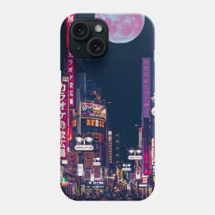 purple night sky full moon Phone Case