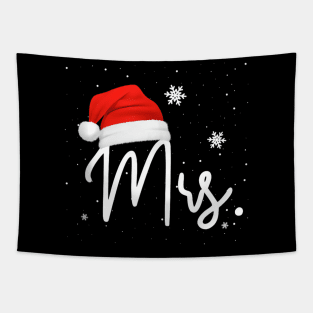 Mr and Mrs Claus Couples Funny - Santa Matching Christmas Tapestry