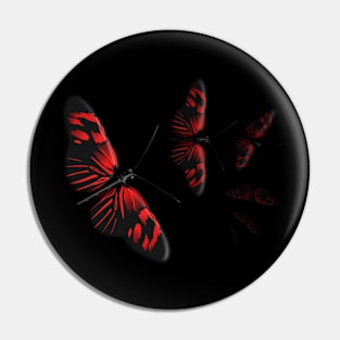 Red and Black Butterfly Pin