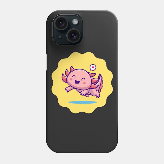 Cute Funny Axolotl T-shirt Hoodies Phone Case by MinimalSpace