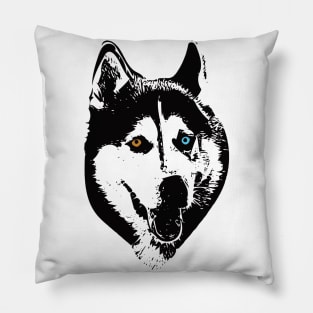 Siberian Husky Face Design Pillow