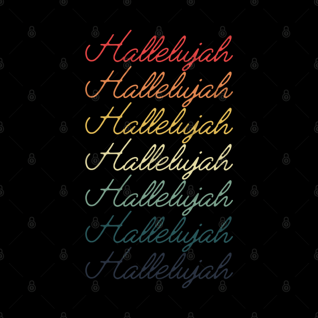 Hallelujah! Retro Vintage Typography Repeated Text by ebayson74@gmail.com