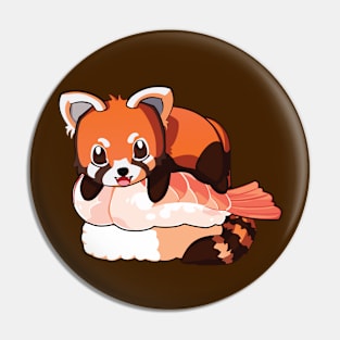 Red Panda Salmon Sushi Pin