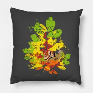 Snail On A Leaf Pillow