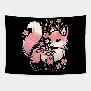 Cherry Blossom Fox - No Type Tapestry