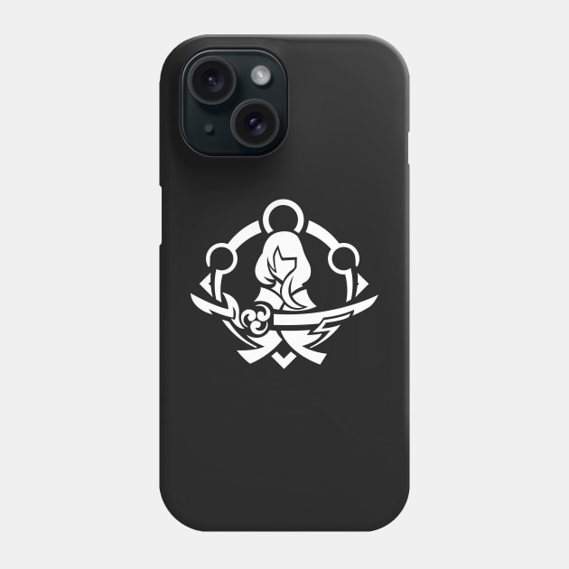 Genshin Impact Raiden Shogun Emblem - White Phone Case by GachaSlave