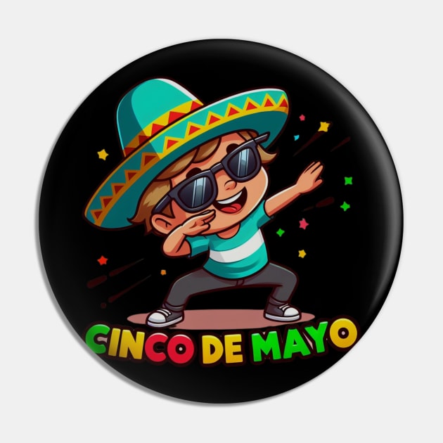 Dabbing BOY sunglasses  Cinco De Mayo Let's Fiesta Mexican Party Pin by MetAliStor ⭐⭐⭐⭐⭐