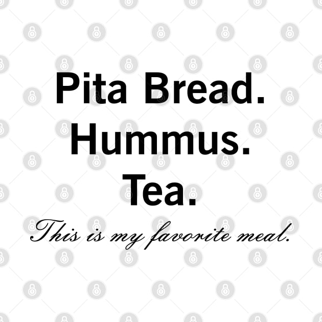 Pita Bread Hummus Dip Vegan Vegetarian Favorite Meal by CoolFoodiesMerch