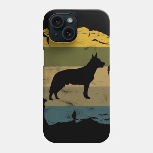 Australian Cattle Dog Distressed Vintage Retro Silhouette Phone Case