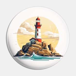 Lighthouse Seacoast Beauty Nature Ocean Discovery Pin