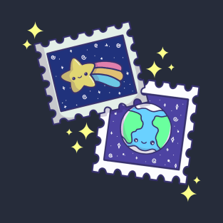 Kawaii Space Stamps T-Shirt