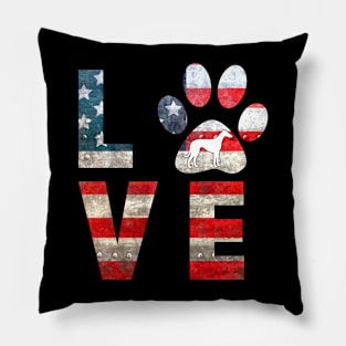 Patriotic Whippet  Dog Love Pillow