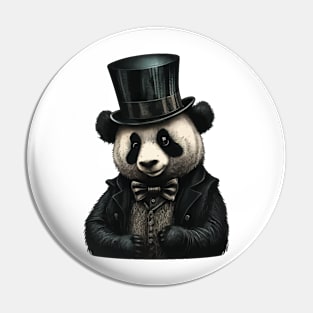 Panda wearing Top Hat Pin