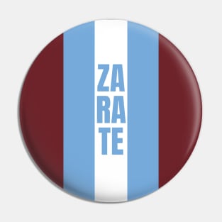 Zarate in Argentine Flag Colors Vertical Pin