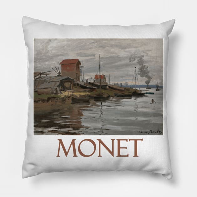 The Seine at Le Petit-Gennevilliers by Claude Monet Pillow by Naves