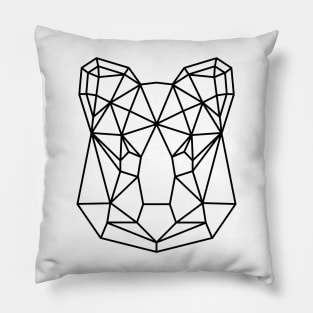 Black Geometric Quokka Line Art Pillow