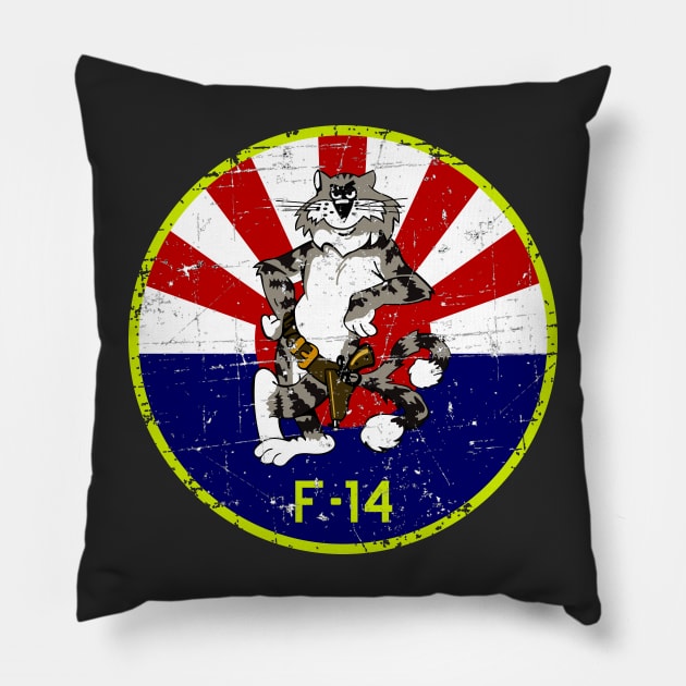 F-14 Tomcat Sun Rise Baby! - Grunge Style Pillow by TomcatGypsy