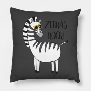 Zebras Rock! Cute Funny Zebra Pillow