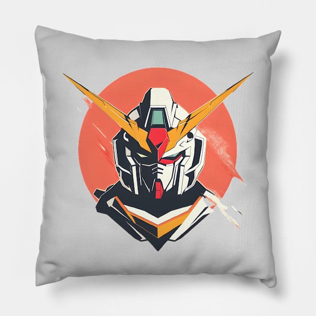 Winged Warriors: Gundam Wing, Mecha Epic, and Anime-Manga Legacy Unleashed Pillow by insaneLEDP