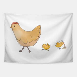 Chicken and chick Tapestry