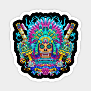 Mexican Mictecacihuatl Aztec God Mask Magnet