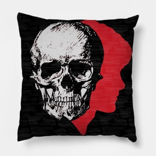 Will Graham Blood Red Profile with Gray Skull Superimposed Pillow