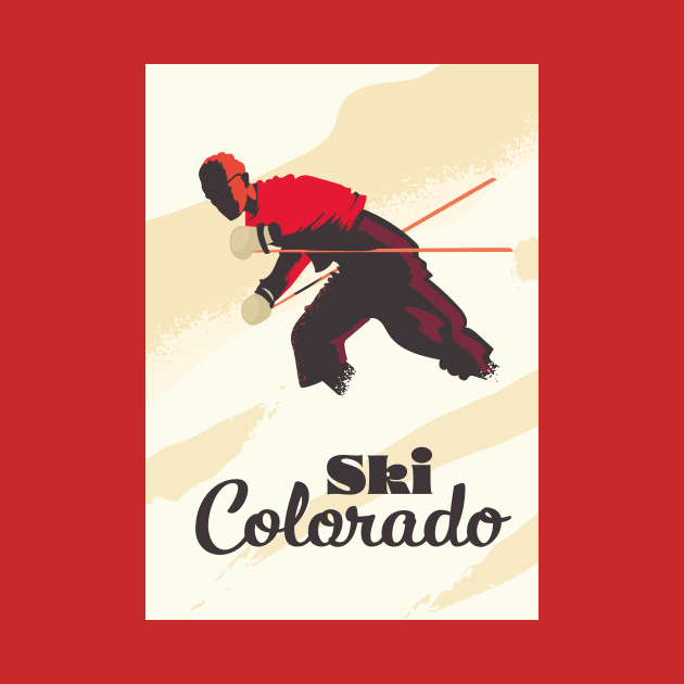 Skiing Colorado travel poster. by nickemporium1