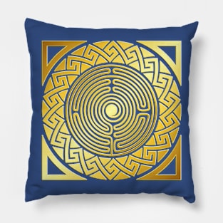 Golden round frame Pillow