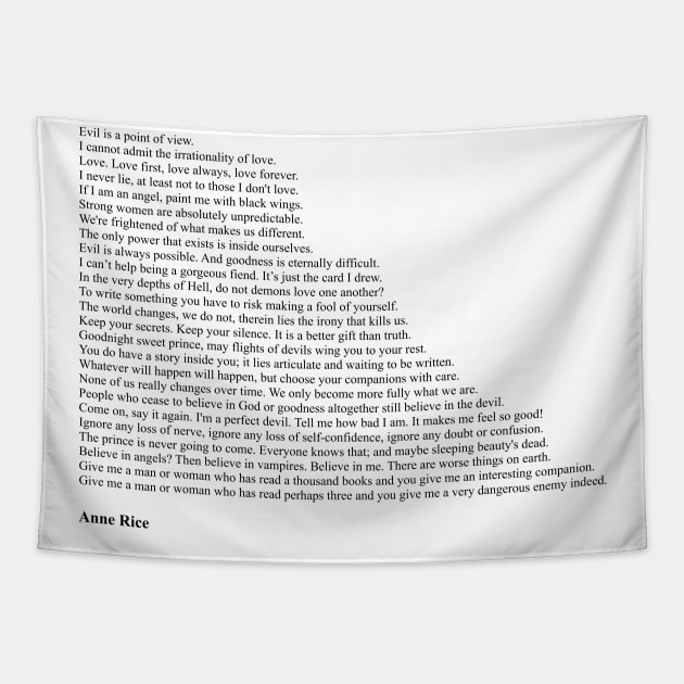 Anne Rice Quotes Tapestry by qqqueiru