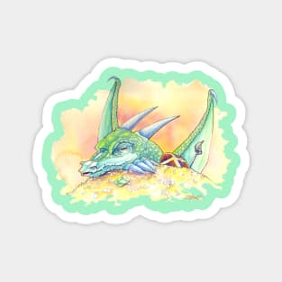 Tranquil Green Dragon (Watercolor) Magnet